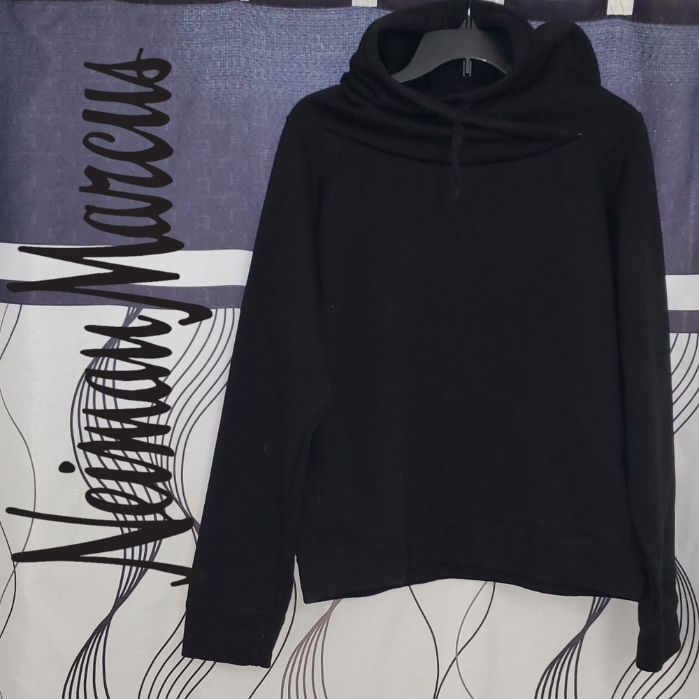Neiman Marcus Men's Long Sleeve Hooded Sweater Black Pullover Hoodie Siz…